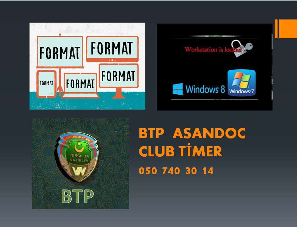 seller.az Komputer Formatı, Asandoc, Btp,  Club timer quraşdırılması
