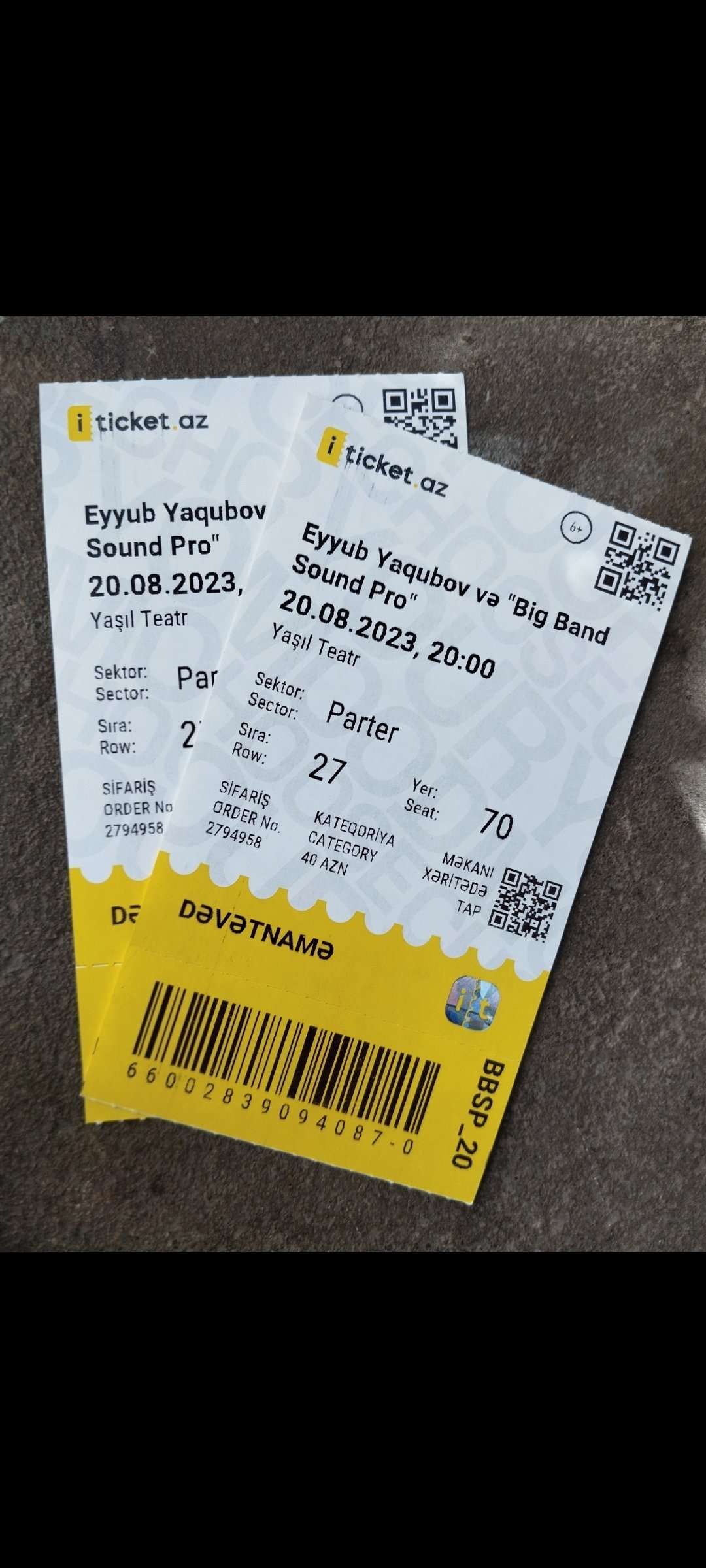 seller.az "Eyyub Yaqubov və Big Band Sound pro" konsertinə bilet